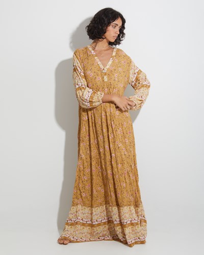Billabong Shine On Eco Maxi Šaty Hořčice | RKCIFH-036