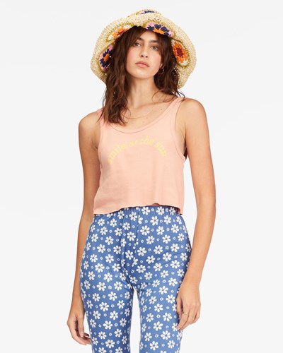 Billabong Smile At The Sun Tank Top Růžové | HGUFQW-234
