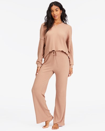 Billabong So Easy Elastic-Pasem Knit Pants Pretty Putty | BZMYVE-051