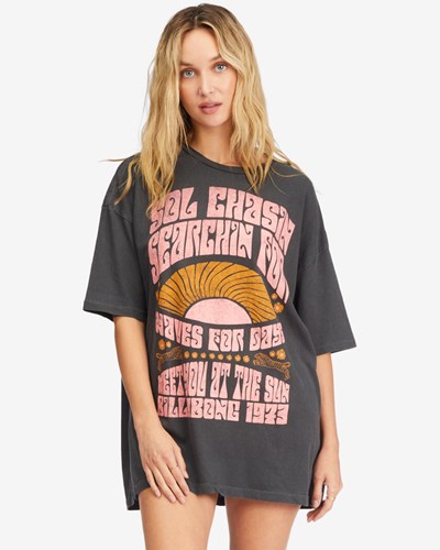Billabong Sol Chaser Boyfriend T-Shirt Černé | WEDAJQ-416