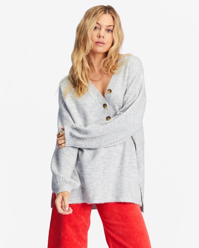 Billabong Sol Chasing Tunic Svetrové Šedé | VMZPWG-329