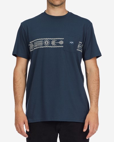 Billabong Spinner Pocket T-Shirt Tmavě Blankyt | URMFKD-263