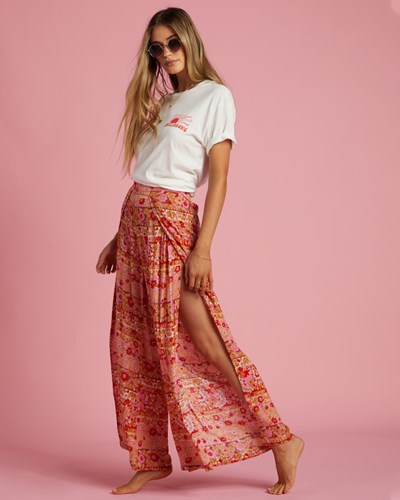 Billabong Split Spirit Floral Pants Růžové | BSXZMC-547