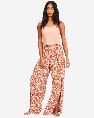 Billabong Split Spirit Floral Pants Červené | WSGEZM-521