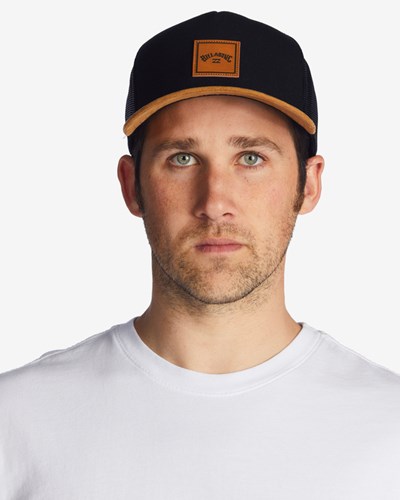 Billabong Stacked Trucker Hat Black/Tan | GUZLXJ-831