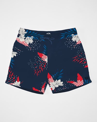 Billabong Stars Stripes Layback Boardshorts 16" Červené Bílé Blankyt | PFUQSI-861