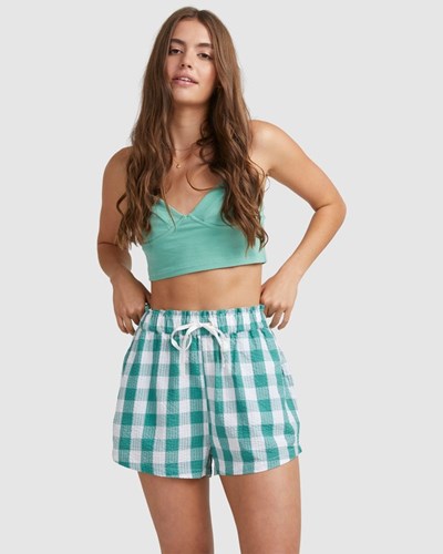 Billabong Steph Claire Smith Bluesky High-Pasem Elastic Shorts Teal | AHMRIE-326