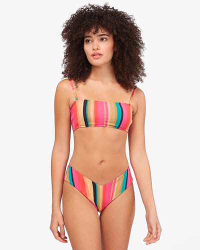 Billabong Stripes For Daze Bandeau Bikiny Top Multi | KJRQOH-467