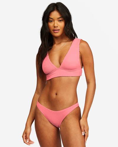Billabong Summer High Plunge Bikiny Top Koralove Růžové | ZTVFUE-903