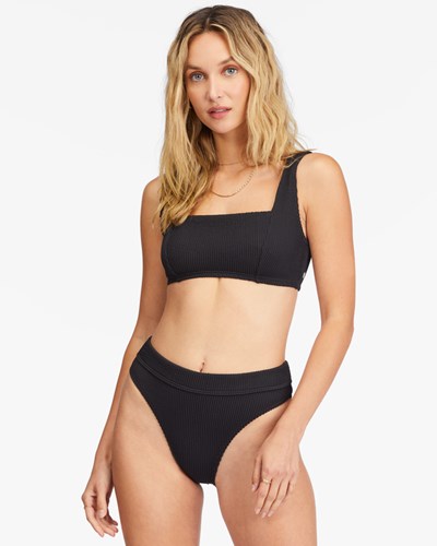 Billabong Summer High Square Bralette Underwire Bikiny Top Černé | XTEGLJ-365