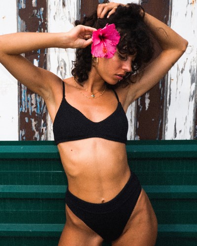 Billabong Summer High V-Neck Bralette Bikiny Top Černé | GCRFQX-523