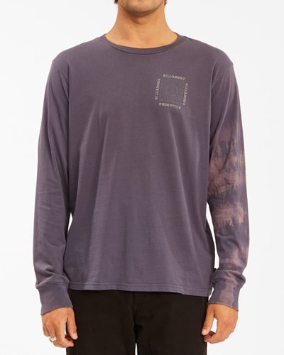 Billabong Sun Burn Tie-Dye Long Sleeve T-Shirt Char | OWIHSE-273