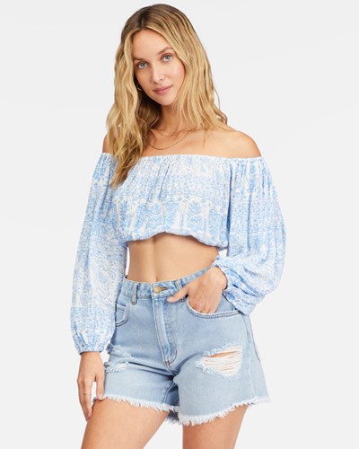 Billabong Sun Daze Top Crop Top Salt Crystal | XNULTD-153