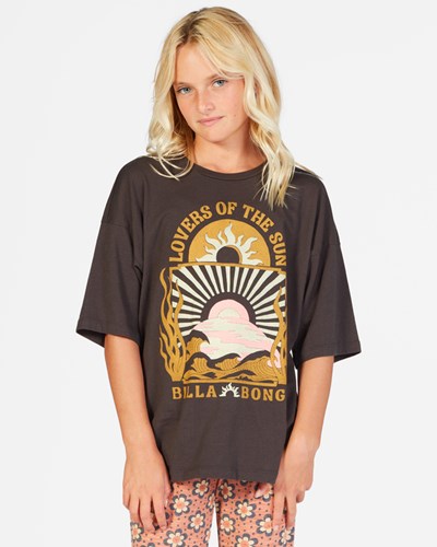 Billabong Sun Lovers Boyfriend T-Shirt Černé | NDOTIS-849