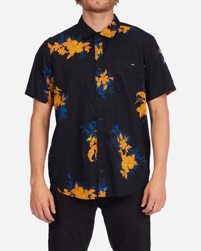 Billabong Sundays Floral Krátké Sleeve Shirt Černé | JBICAM-549