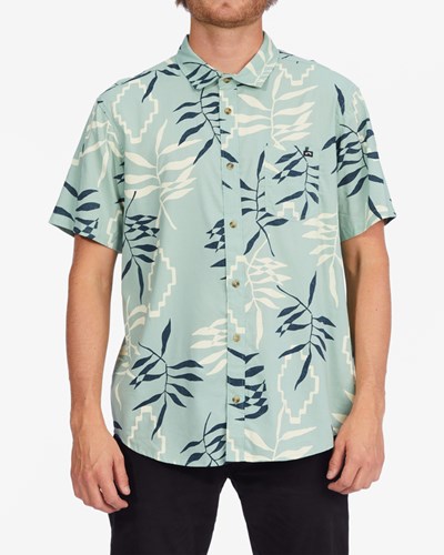 Billabong Sundays Floral Krátké Sleeve Shirt Zelene | LHCYWK-138