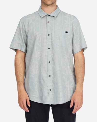Billabong Sundays Floral Krátké Sleeve Shirt Sage | NRWSHB-405