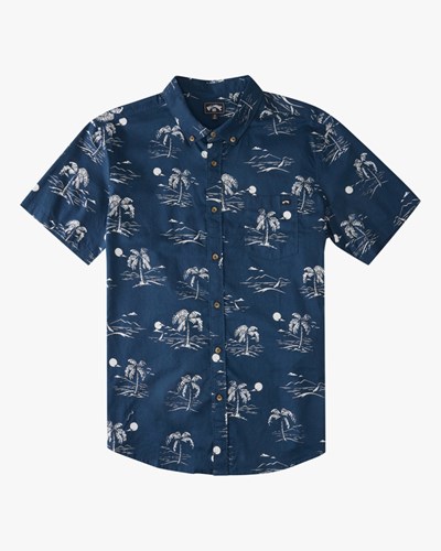 Billabong Sundays Mini Krátké Sleeve Shirt Navy/White | ITXZBN-165