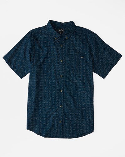 Billabong Sundays Mini Organic Krátké Sleeve Shirt Tmavě Tmavě Blankyt | CSYJMZ-521