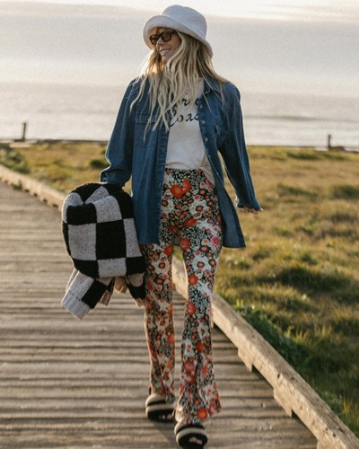 Billabong Sundown High-Waisted Flared Pants Multi 4 | NDEZBW-173