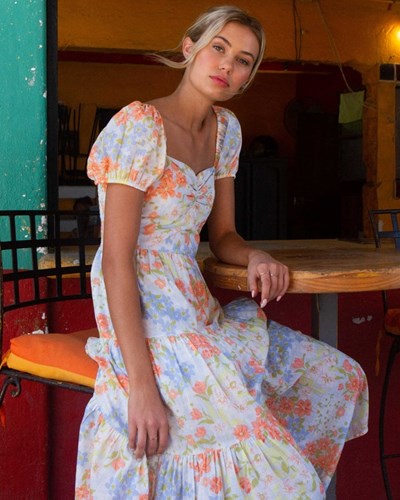 Billabong Sunrise Maxi Šaty White/Multi | CWVEUZ-529