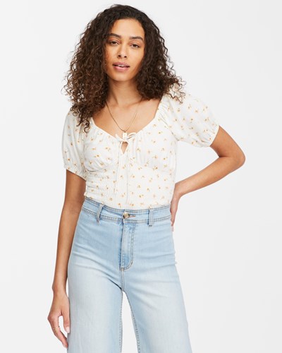 Billabong Sweet Sunset Printed Knit Top Salt Crystal | KFXEZM-013