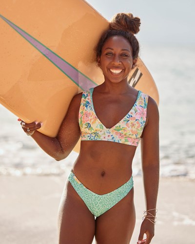 Billabong Sweet Tropics Reversible Plunge Bikiny Top Multi | NCIZQE-647