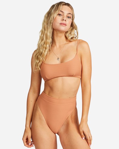 Billabong Tanlines Avery Mini Scoop-Neck Bikiny Top Toffee | ASBKMN-430