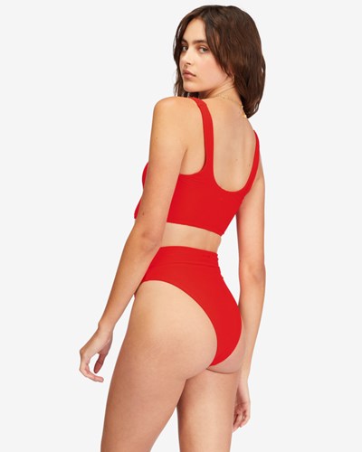 Billabong Tanlines Rise High-Waisted Bikiny Bottoms Hot Pepper | AZJSHW-834