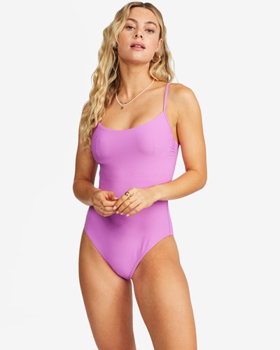 Billabong Tanlines Scoop Front One Piece Swimsuit Bright Orchid | OMZEJH-452