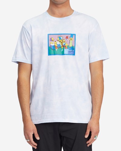 Billabong The Simpsons Couch Gag Tie-Dye Organic Krátké Sleeve T-Shirt Bílé | QCXYAG-849