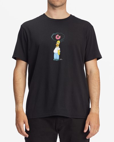 Billabong The Simpsons Donut Organic Krátké Sleeve T-Shirt Černé | DNKRBT-615