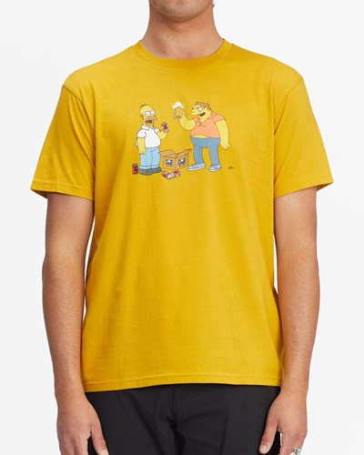 Billabong The Simpsons Duff Buds Organic Krátké Sleeve T-Shirt Hořčice | HTUDEL-326