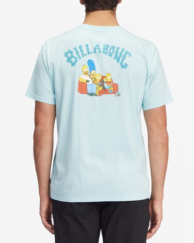Billabong The Simpsons Family Couch Organic Krátké Sleeve T-Shirt Blankyt | CKXEUV-560