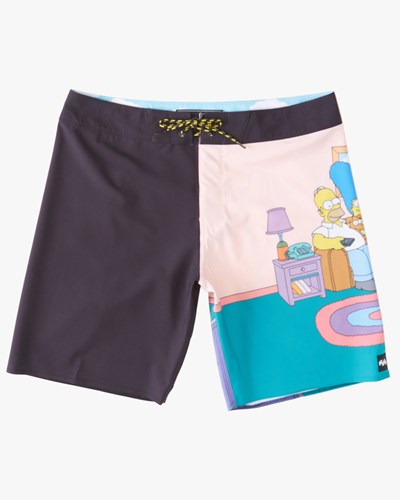 Billabong The Simpsons Family Couch Pro Boardshorts 19" Černé | GNETLK-365