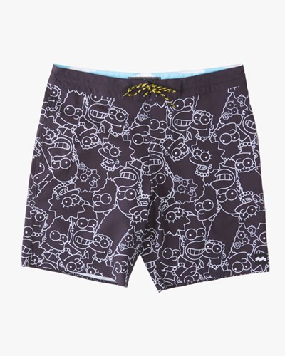 Billabong The Simpsons Family Keyline Lo Tide Boardshorts 19" Černé | MSCTOR-756