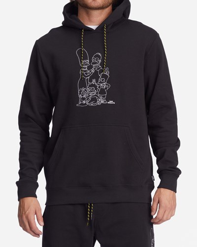 Billabong The Simpsons Family Keyline Pullover Hoodie Černé | UQPKJF-569