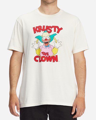 Billabong The Simpsons Krusty Wave Washed Organic Krátké Sleeve T-Shirt Bílé | EOKXGT-016