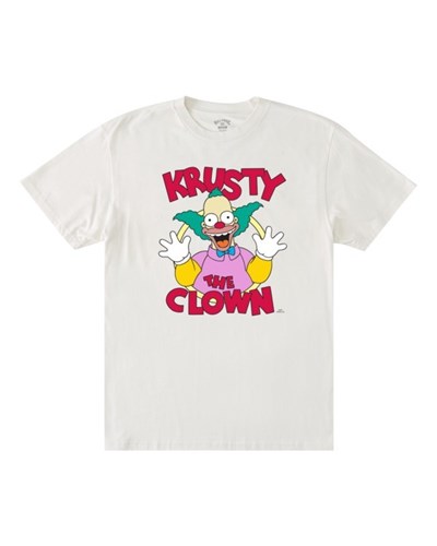 Billabong The Simpsons Krusty Wave Washed Organic Krátké Sleeve T-Shirt Bílé | OALIHQ-950