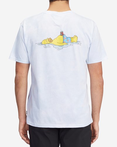 Billabong The Simpsons WFH Organic Tie-Dye Krátké Sleeve T-Shirt Bílé | ZJSLET-205