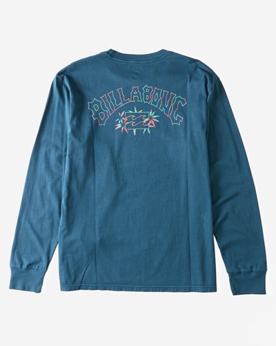 Billabong Theme Arch Long Sleeve T-Shirt Tmavě Blankyt | SNKFUX-830