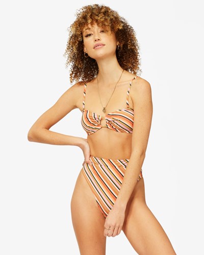 Billabong Time To Go Stripe Bandeau Bikiny Top Multi | ZLRXBA-946