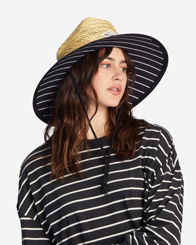 Billabong Tipton Straw Lifeguard Hat Černé | JRAPYQ-765