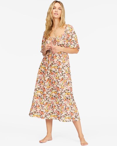 Billabong True Romance Midi Šaty Multi | UDAZIE-926
