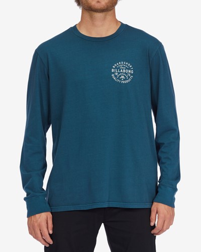 Billabong Union Wave Washed Long Sleeve T-Shirt Tmavě Blankyt | YQODLA-129