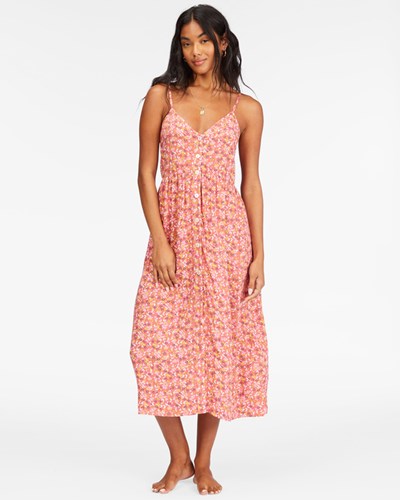 Billabong Venice Babe Midi Slip Šaty Koralove | UMFGRY-917