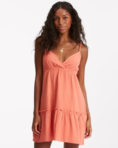 Billabong Wave After Wave Babydoll Mini Šaty Růžové | ZIVWKJ-581