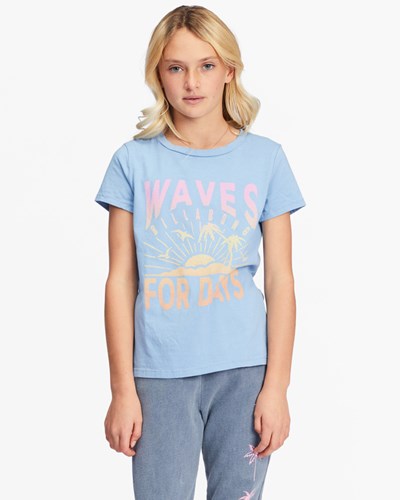 Billabong Wave For Days Grafická Boyfriend T-Shirt Světle Indigo | JMEODL-620