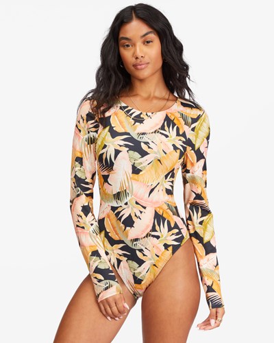 Billabong Wave Tribe Long Sleeve Swimsuit Jungle Night | MEYVRC-805
