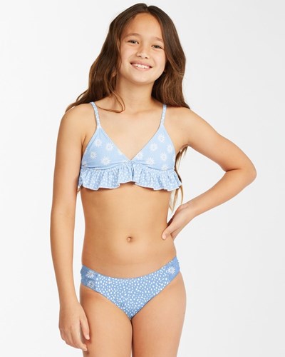 Billabong Where To Ruffle Triangle Bikiny Set Blankyt | QBSDOR-762
